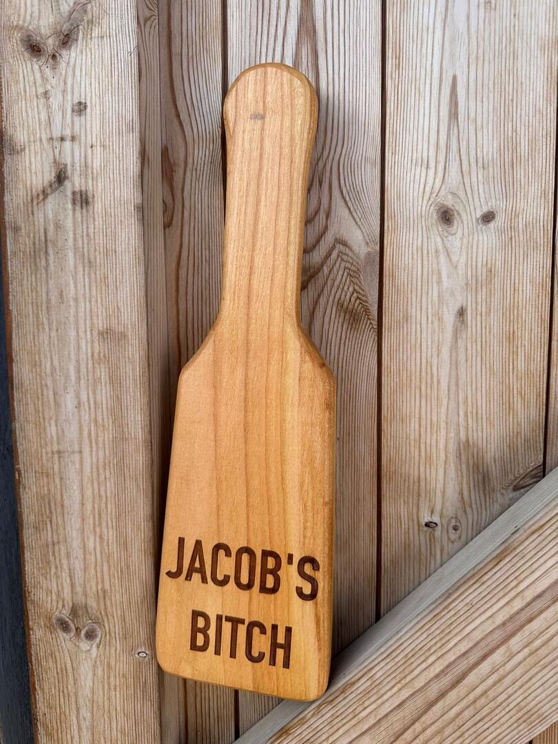 Personalised Cherry Wood Engraved Spanking Paddle