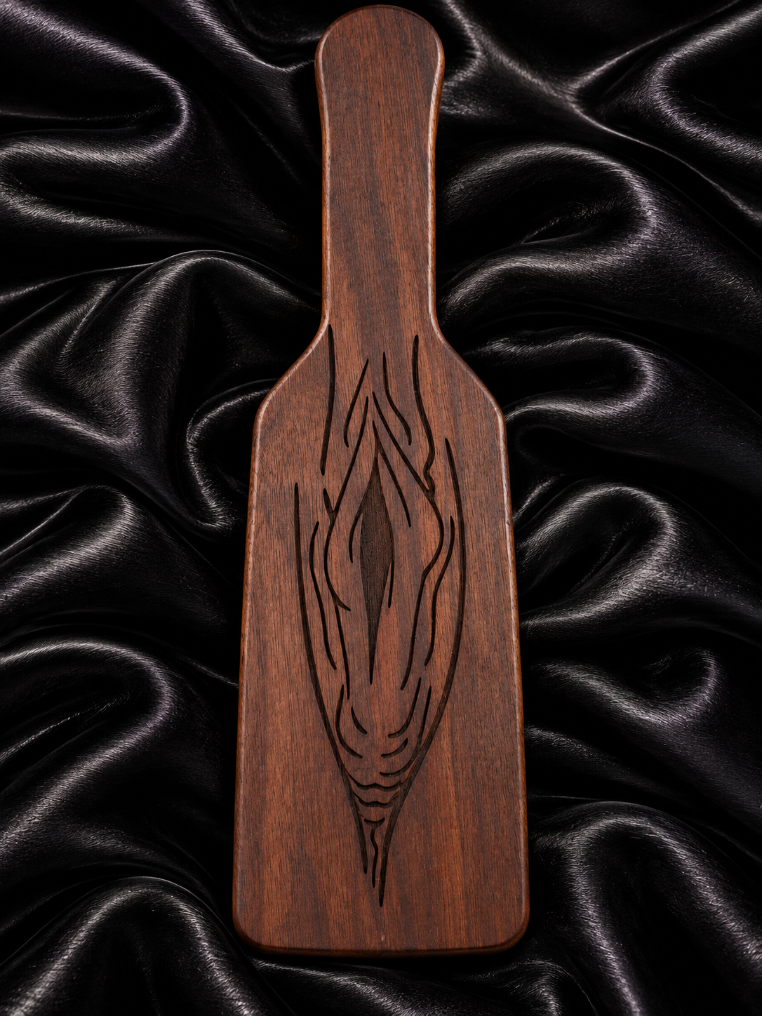 Walnut Erotic Design Engraved Spanking Paddle