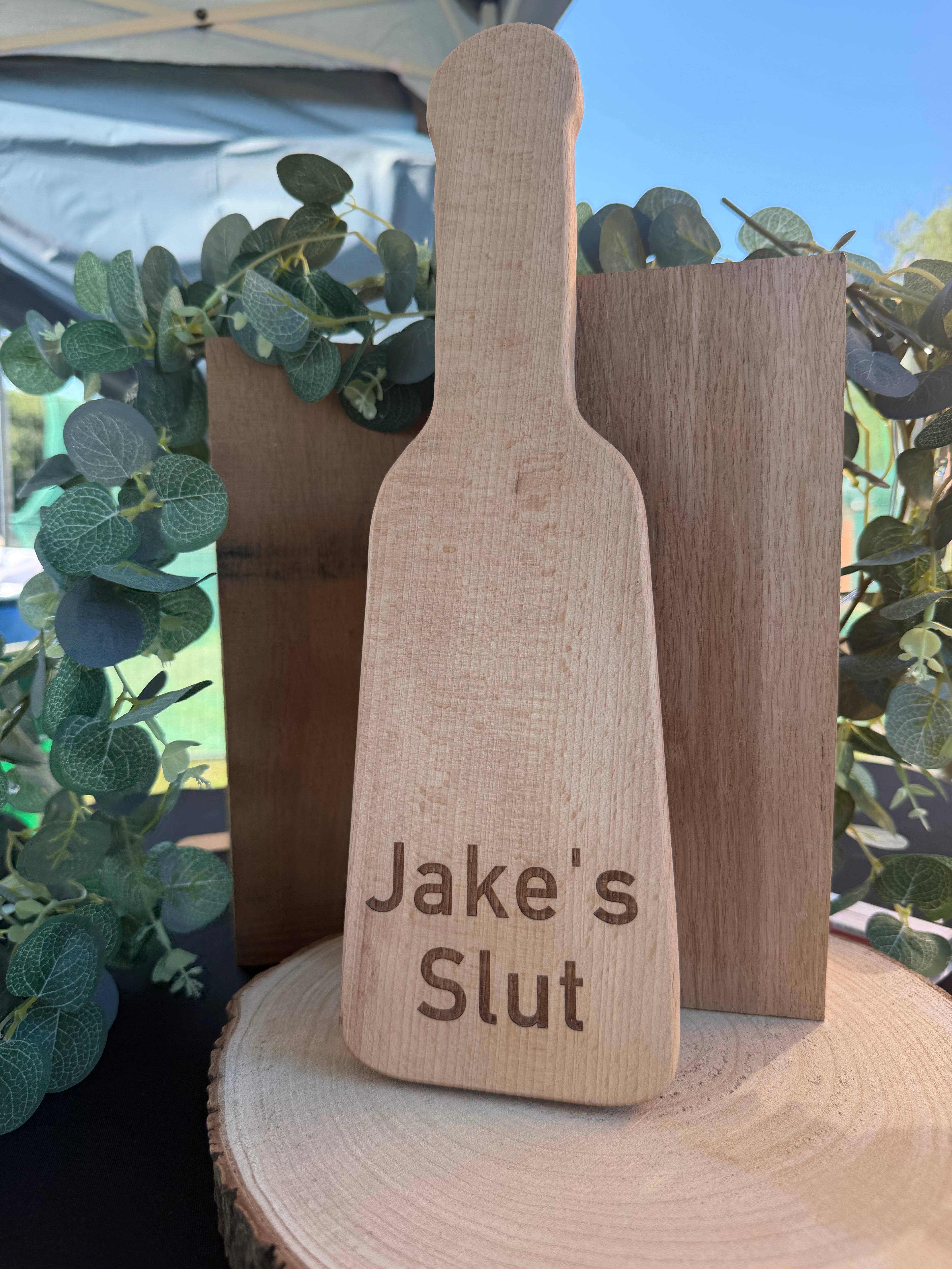 Personalised Light Wood Engraved Spanking Paddle