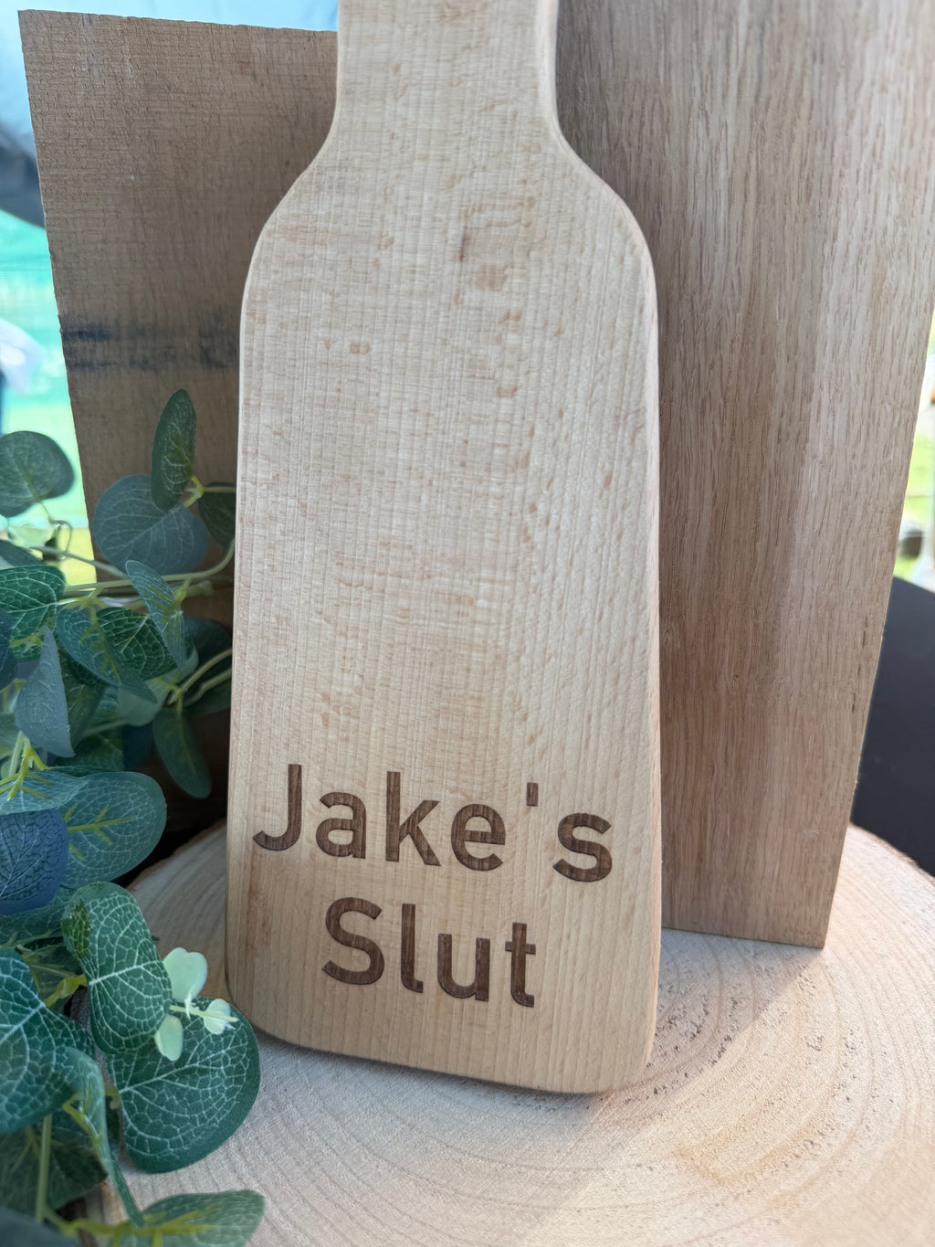 Personalised Light Wood Engraved Spanking Paddle