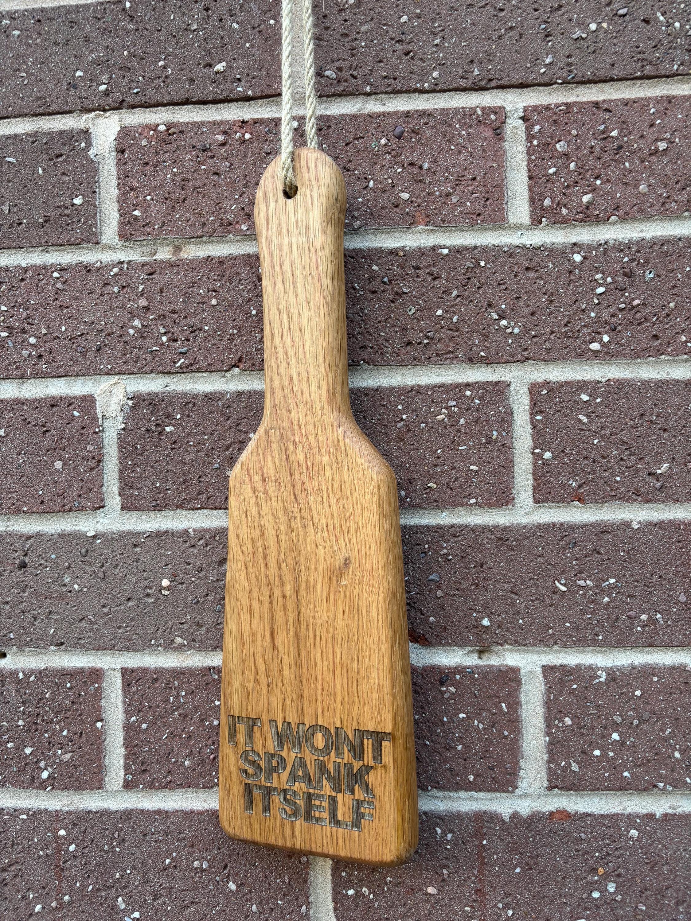 Oak Spanking Paddle Engraved School Paddle BDSM Real Solid Oak Wood