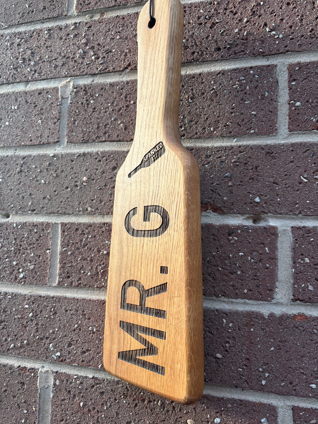 Personalised Solid Oak Engraved Spanking Paddle