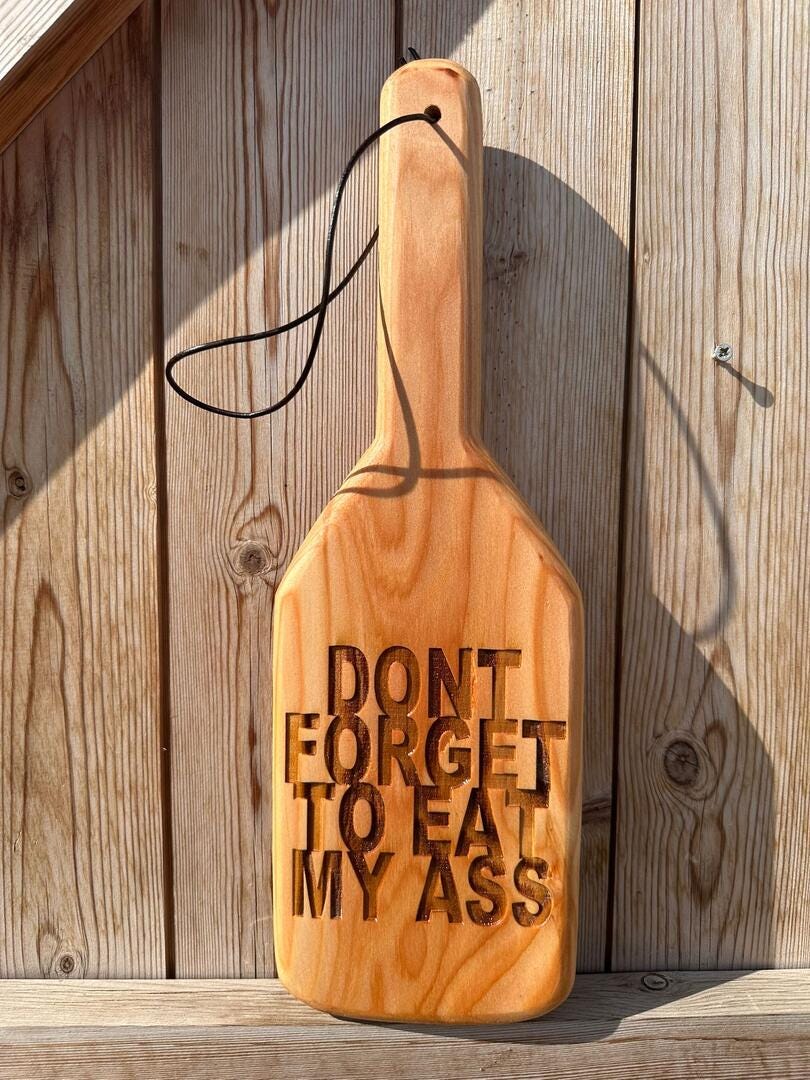 Personalised Cherry Wood Engraved Spanking Paddle