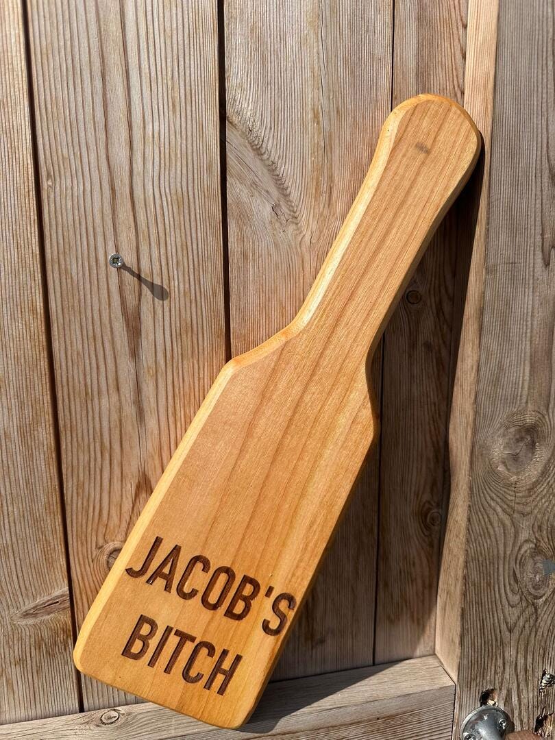 Personalised Cherry Wood Engraved Spanking Paddle
