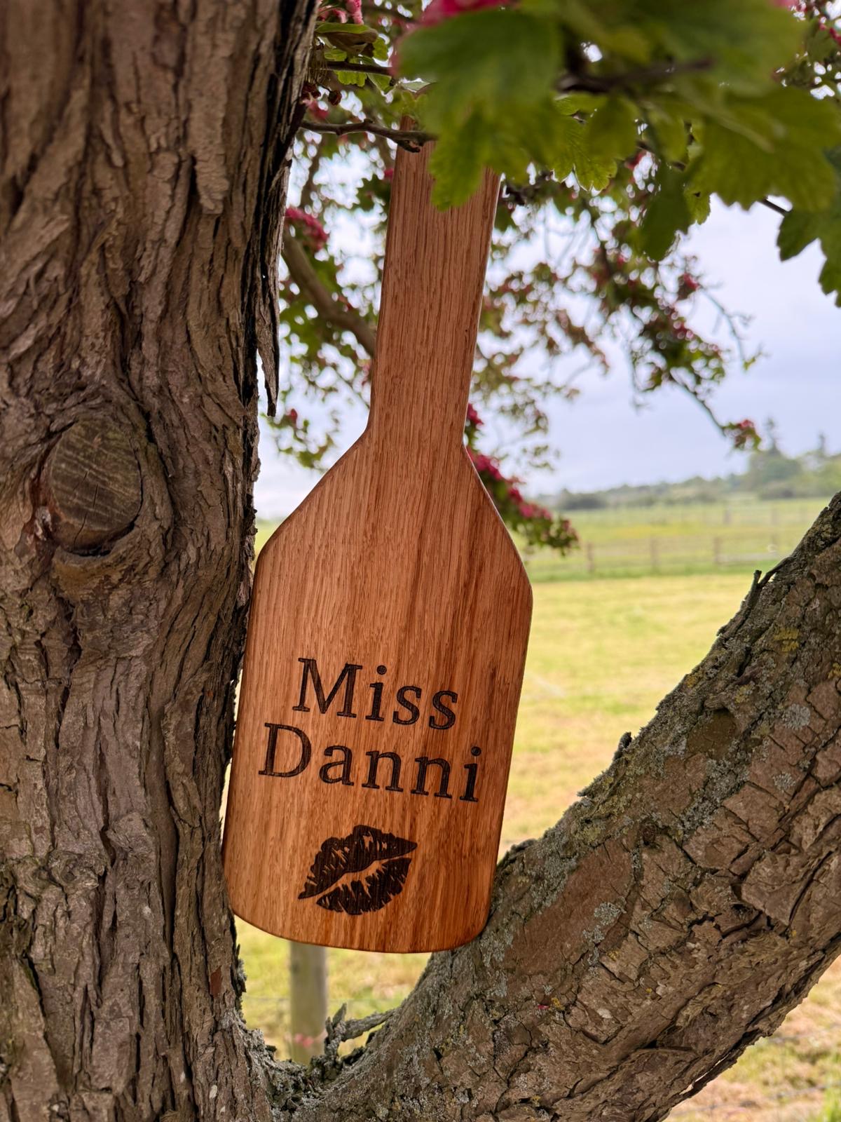 Personalised Engraved Kiss Lips Spanking Paddle
