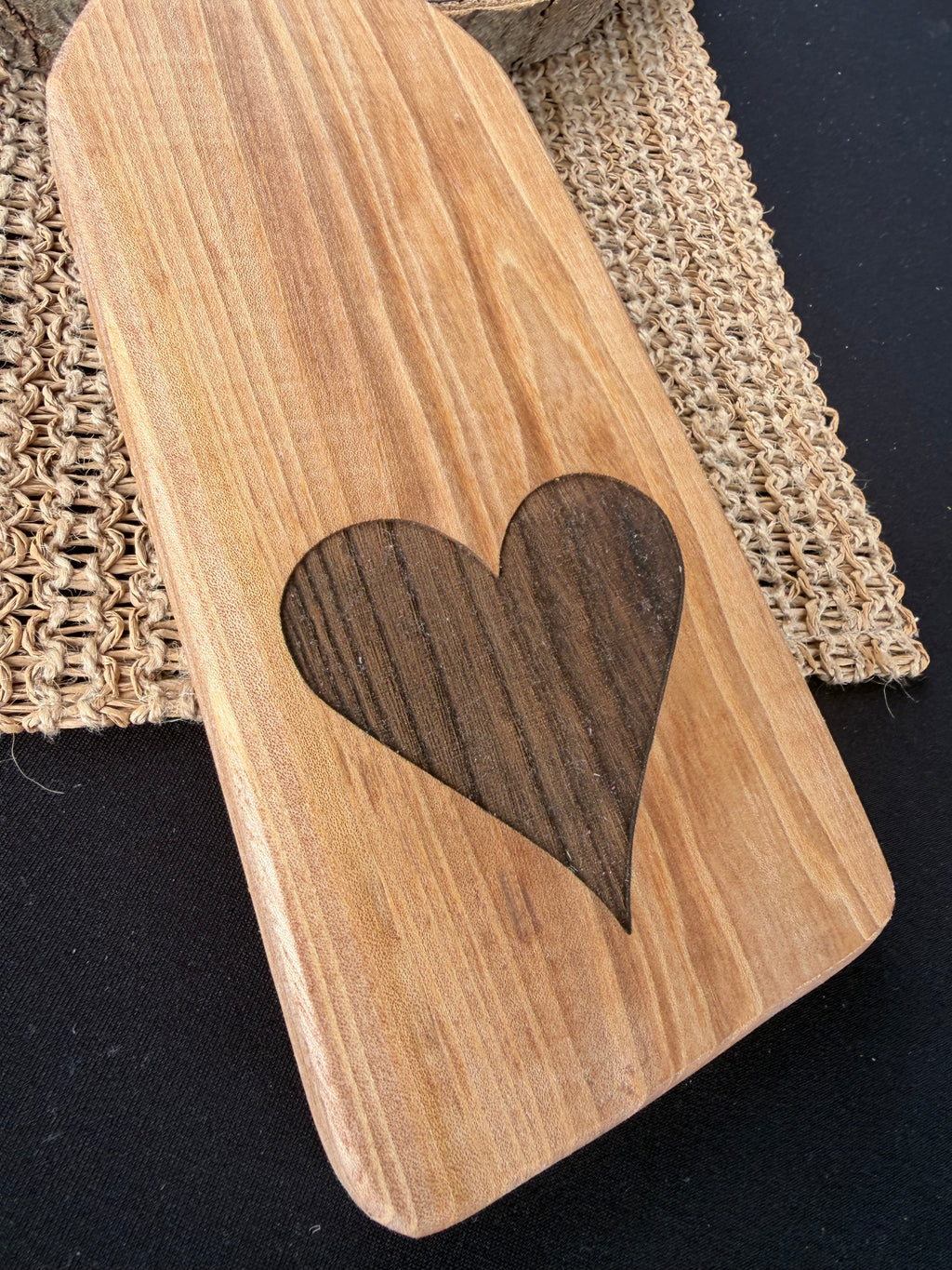 Elm Heart Engraved Spanking Paddle