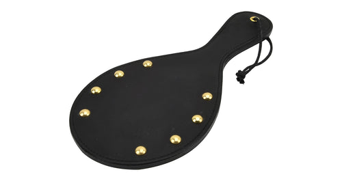 BOUND Noir Nubuck Leather Paddle with Brass Stud Detail