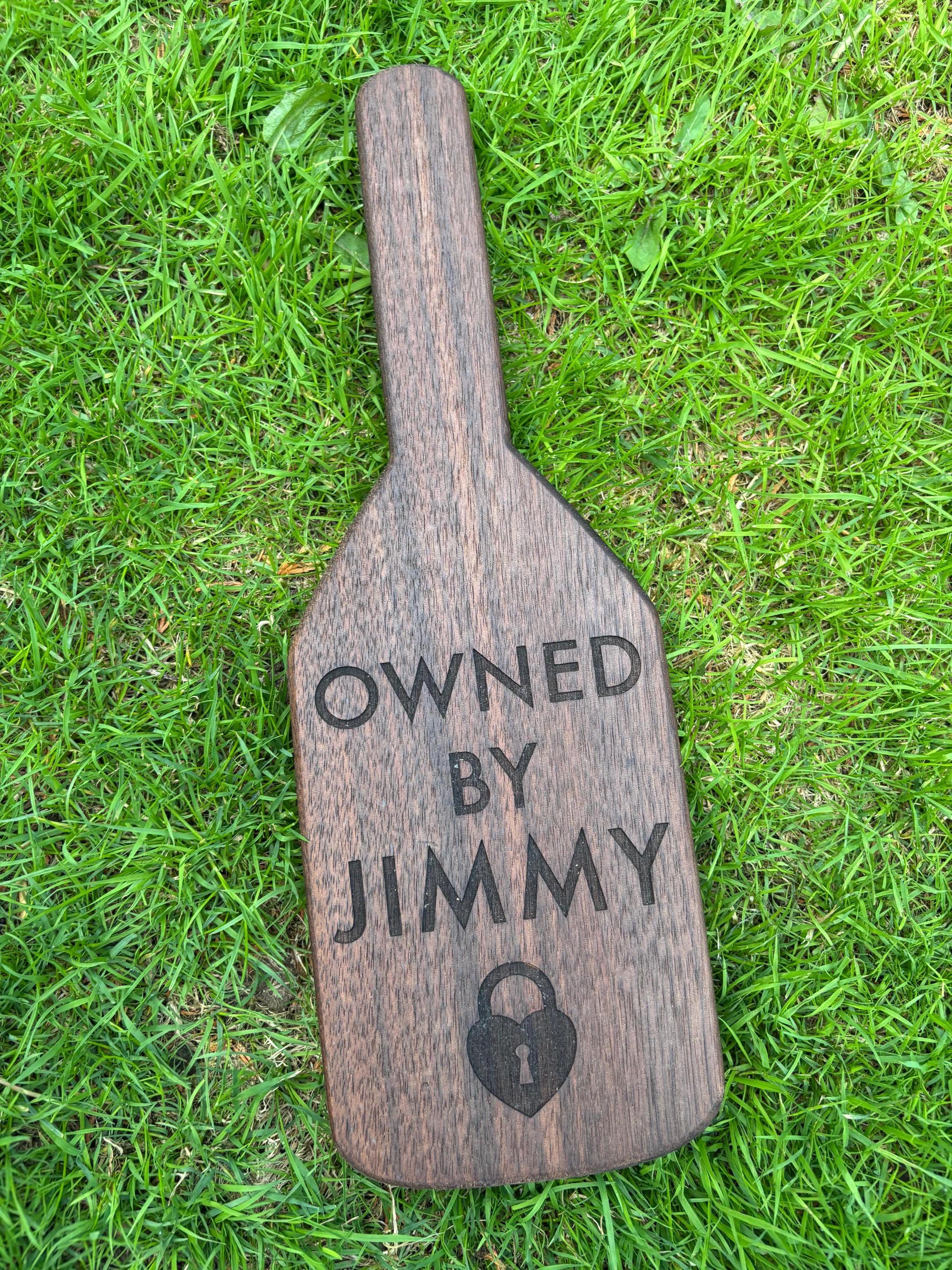 Personalised 'Owned By' Walnut Wood Spanking Paddle
