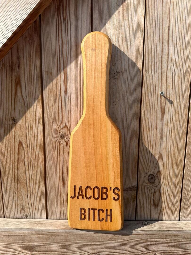 Personalised Cherry Wood Engraved Spanking Paddle