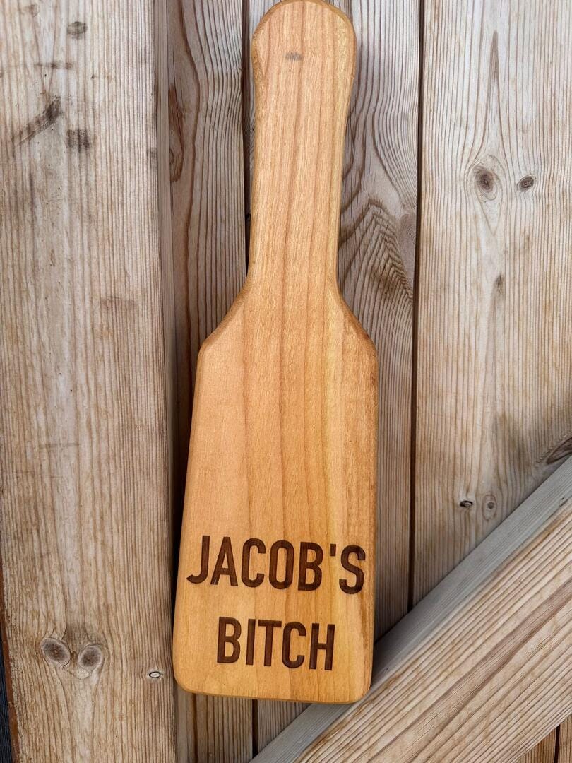 Personalised Cherry Wood Engraved Spanking Paddle